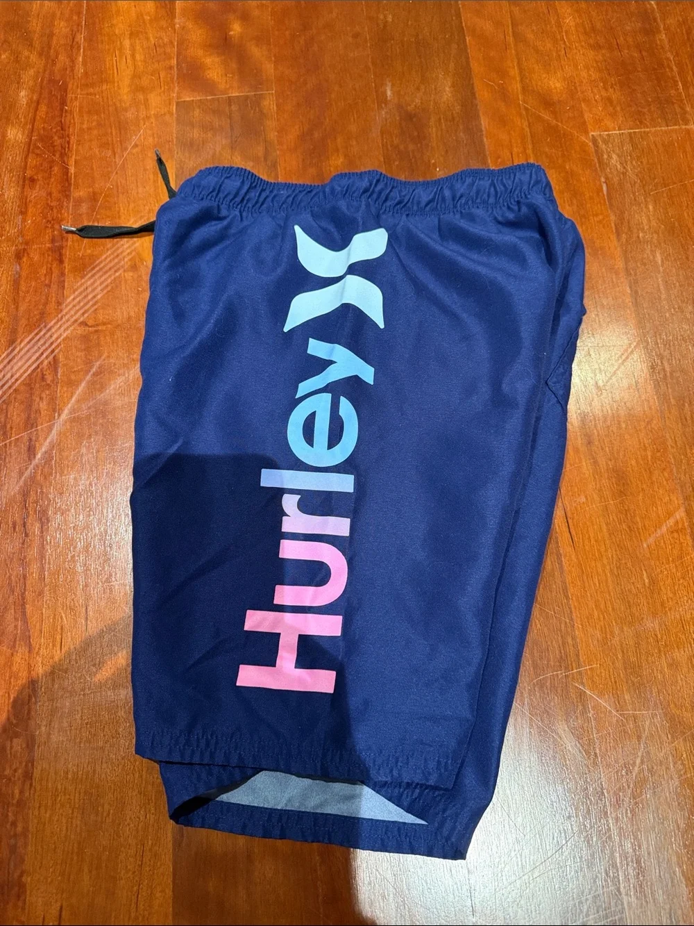 Hurley Navy Boardshorts with Pink & Light Blue Logo
